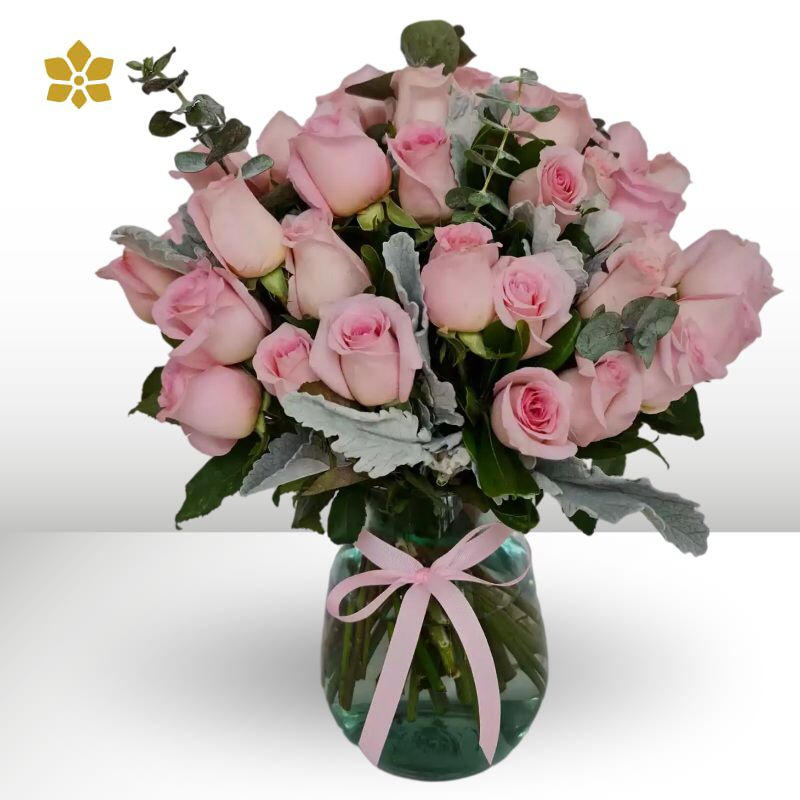 36 Rosas Rosas en Florero