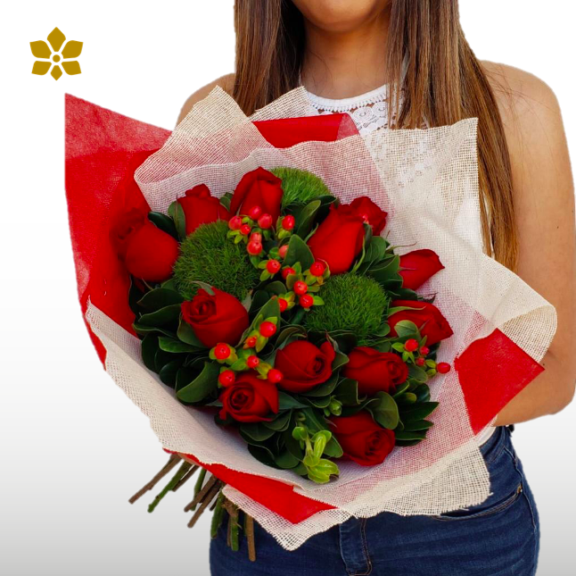 Bouquet 12 Rosas Rojas